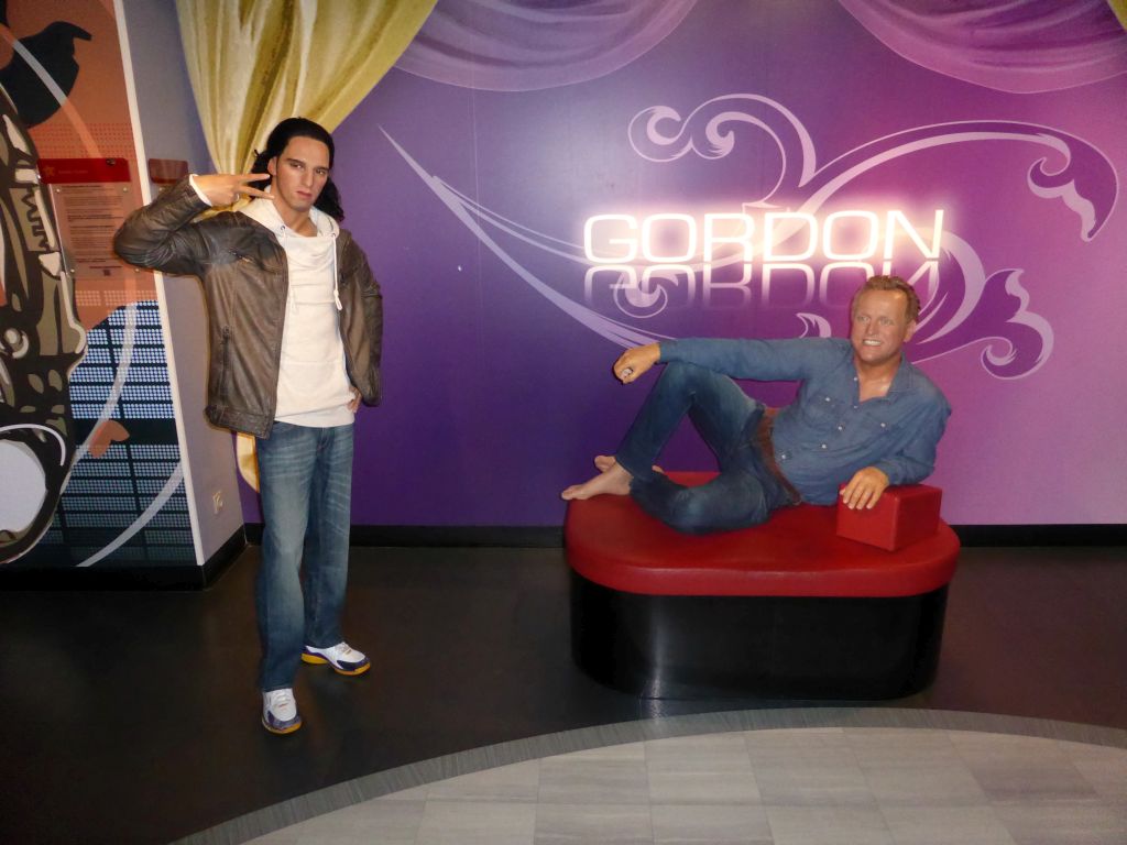 Wax statues of Ali B. and Gordon at the Madame Tussauds museum