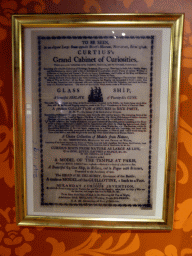 Old commercial poster of Madame Tussaud`s Grand Cabinet of Curiosities, at the Madame Tussauds museum