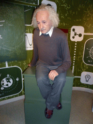 Wax statue of Albert Einstein at the Madame Tussauds museum