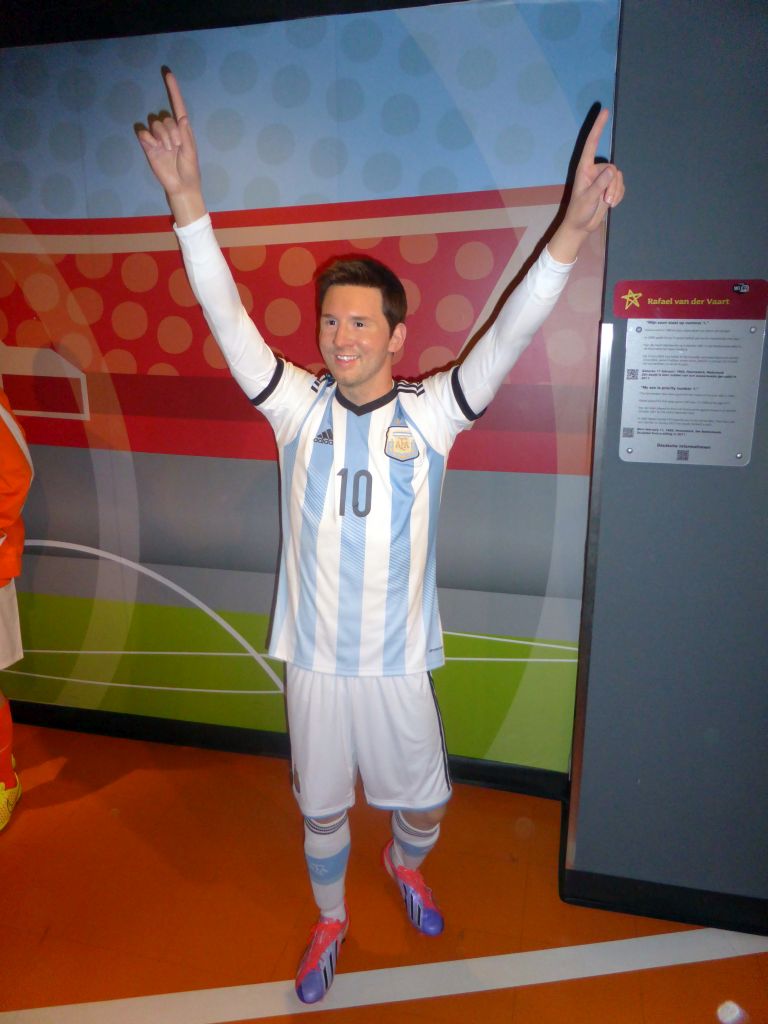 Wax statue of Lionel Messi at the Madame Tussauds museum