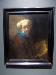 Painting `Self Portrait as the Apostle Paul` by Rembrandt van Rijn, at Gallery 1 of the `Late Rembrandt` exhibition at the First Floor of the Philips Wing of the Rijksmuseum
