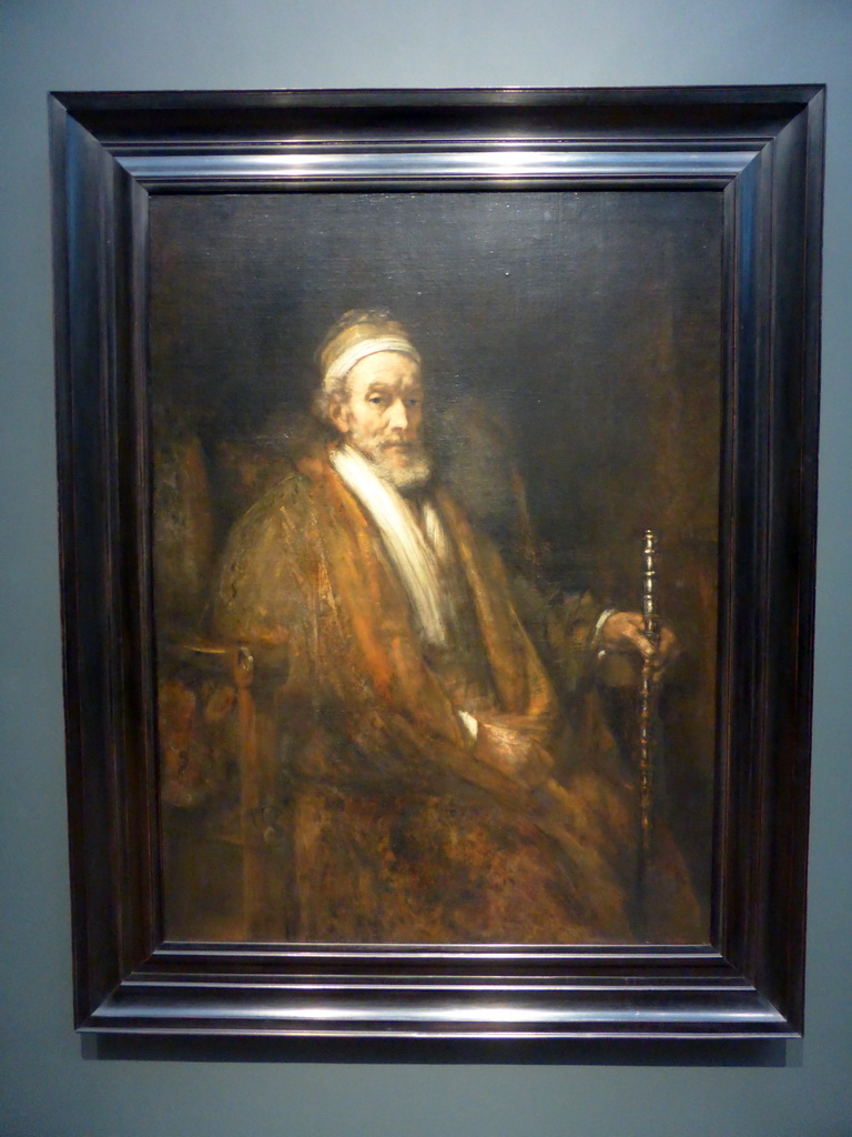 Painting `Portrait of Jacob Trip` by Rembrandt van Rijn, at Gallery 3 of the `Late Rembrandt` exhibition at the First Floor of the Philips Wing of the Rijksmuseum