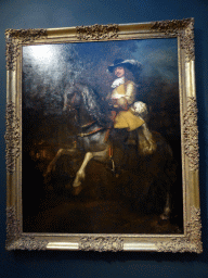 Painting `Portrait of Frederik Rihel on Horseback` by Rembrandt van Rijn, at Gallery 3 of the `Late Rembrandt` exhibition at the First Floor of the Philips Wing of the Rijksmuseum