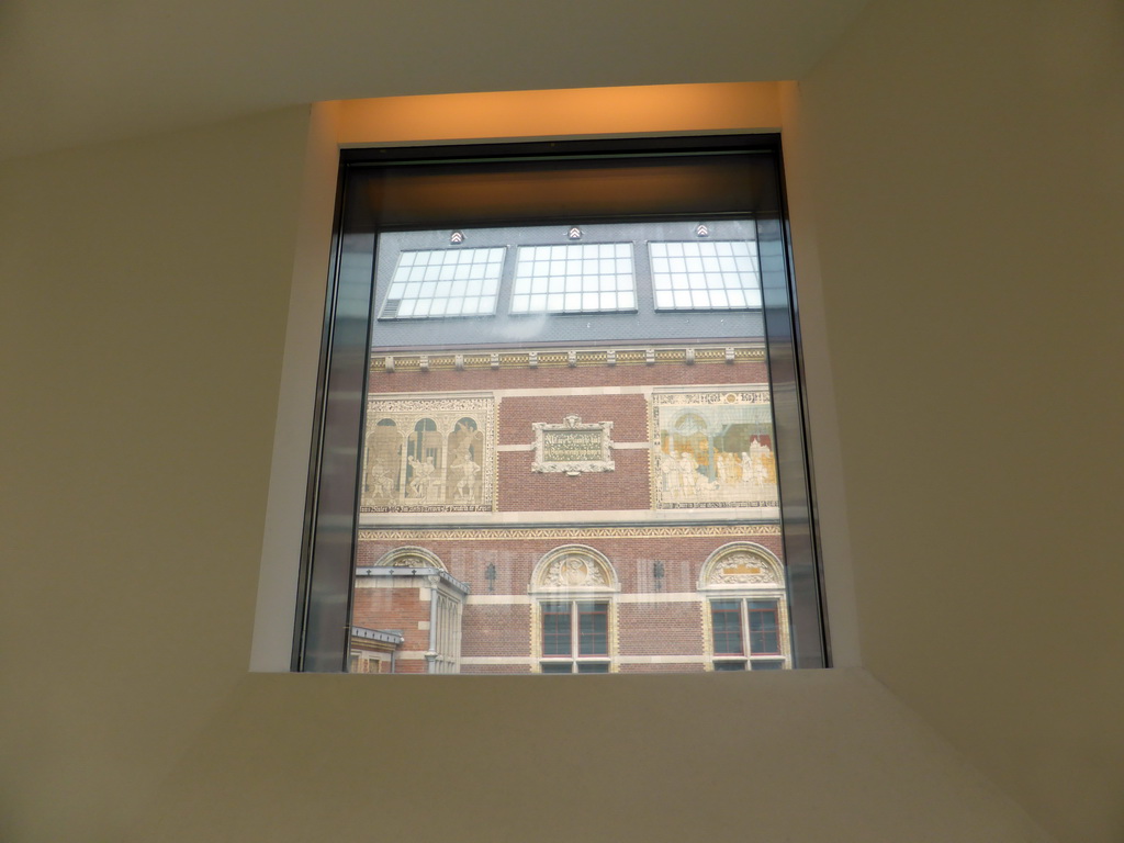 Wall of the main building of the Rijksmuseum, viewed from the First Floor of the Philips Wing of the Rijksmuseum