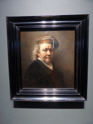 Painting `Self Portrait` by Rembrandt van Rijn, at Gallery 7 of the `Late Rembrandt` exhibition at the First Floor of the Philips Wing of the Rijksmuseum