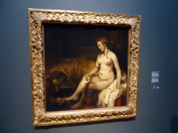 Painting `Bathsheba with King David`s Letter` by Rembrandt van Rijn, at Gallery 8 of the `Late Rembrandt` exhibition at the First Floor of the Philips Wing of the Rijksmuseum, with explanation