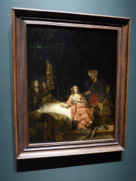 Painting `Joseph and Potiphar`s Wife` by Rembrandt van Rijn, at Gallery 9 of the `Late Rembrandt` exhibition at the First Floor of the Philips Wing of the Rijksmuseum