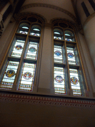 Stained glass windows at the staircase from the First Floor to the Second Floor of the Rijksmuseum