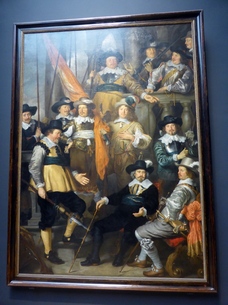 Painting `Militia Company of District XVIII under the Command of Captain Albert Bas` by Govert Flinck, at the Gallery of Honour at the Second Floor of the Rijksmuseum