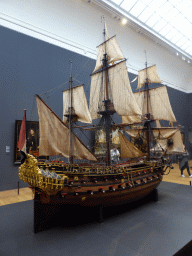 Ship model `William Rex` by Cornelis Moesman and Adriaen de Vriend, at Room 2.15 at the Second Floor of the Rijksmuseum