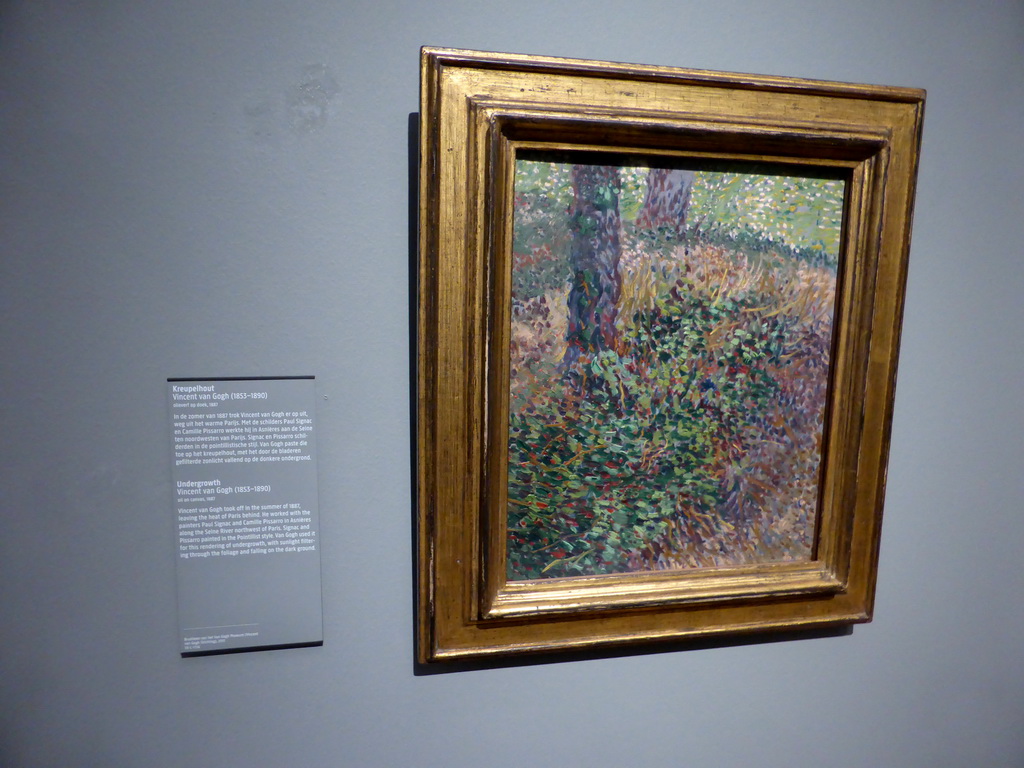 Painting `Undergrowth` by Vincent van Gogh, at Room 1.18 at the First Floor of the Rijksmuseum, with explanation
