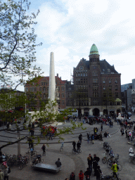 The Dam square with the Nationaal Monument and the Amsterdam Diamond Center, viewed from the First Floor of the Bijenkorf department store