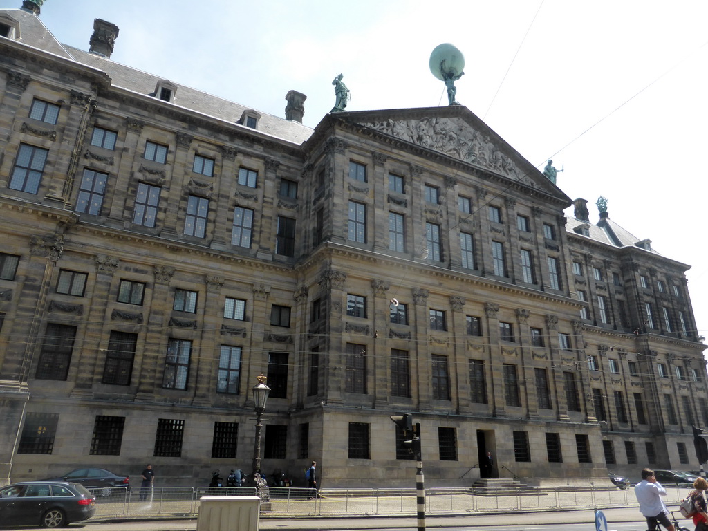 Back side of the Royal Palace Amsterdam at the Nieuwezijds Voorburgwal street