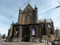 Back side of the Nieuwe Kerk church at the Nieuwezijds Voorburgwal street