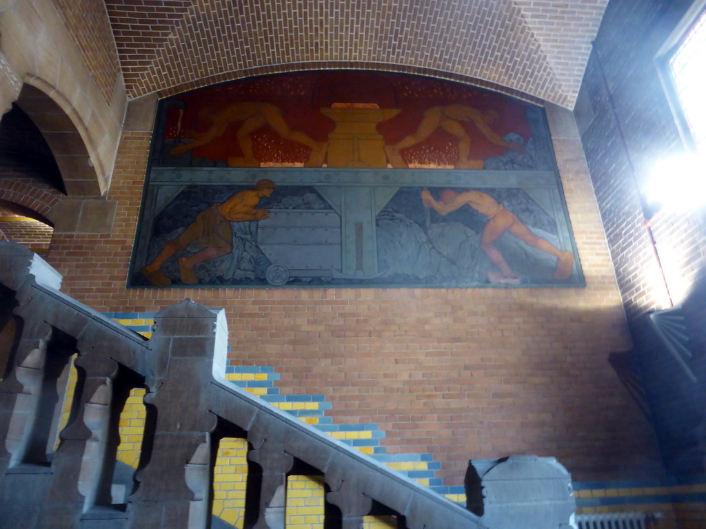 Mosaics at the staircase of the Beurs van Berlage conference center