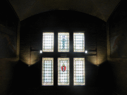 Stained glass windows at the staircase of the Beurs van Berlage conference center