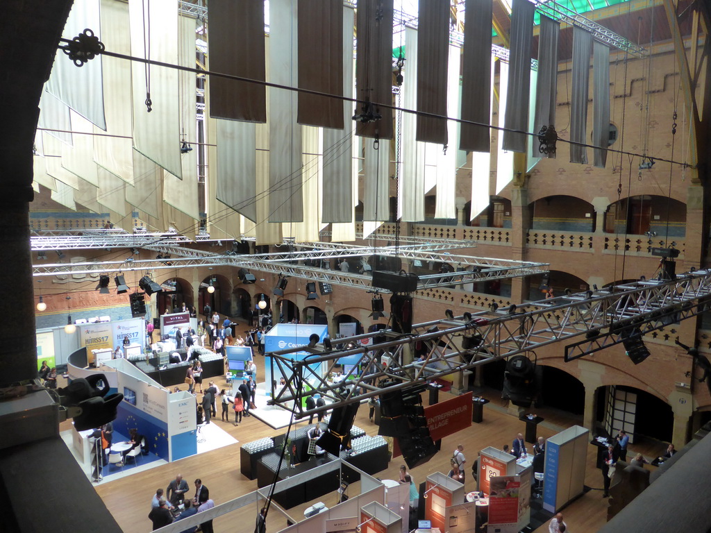 The Grote Zaal room of the Beurs van Berlage conference center during the eHealth Week 2016 conference, viewed from the second floor