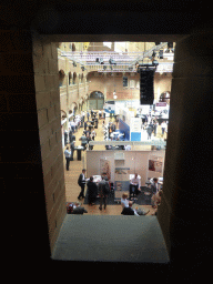 The west side of the Grote Zaal room of the Beurs van Berlage conference center during the eHealth Week 2016 conference, viewed from a window at the first floor