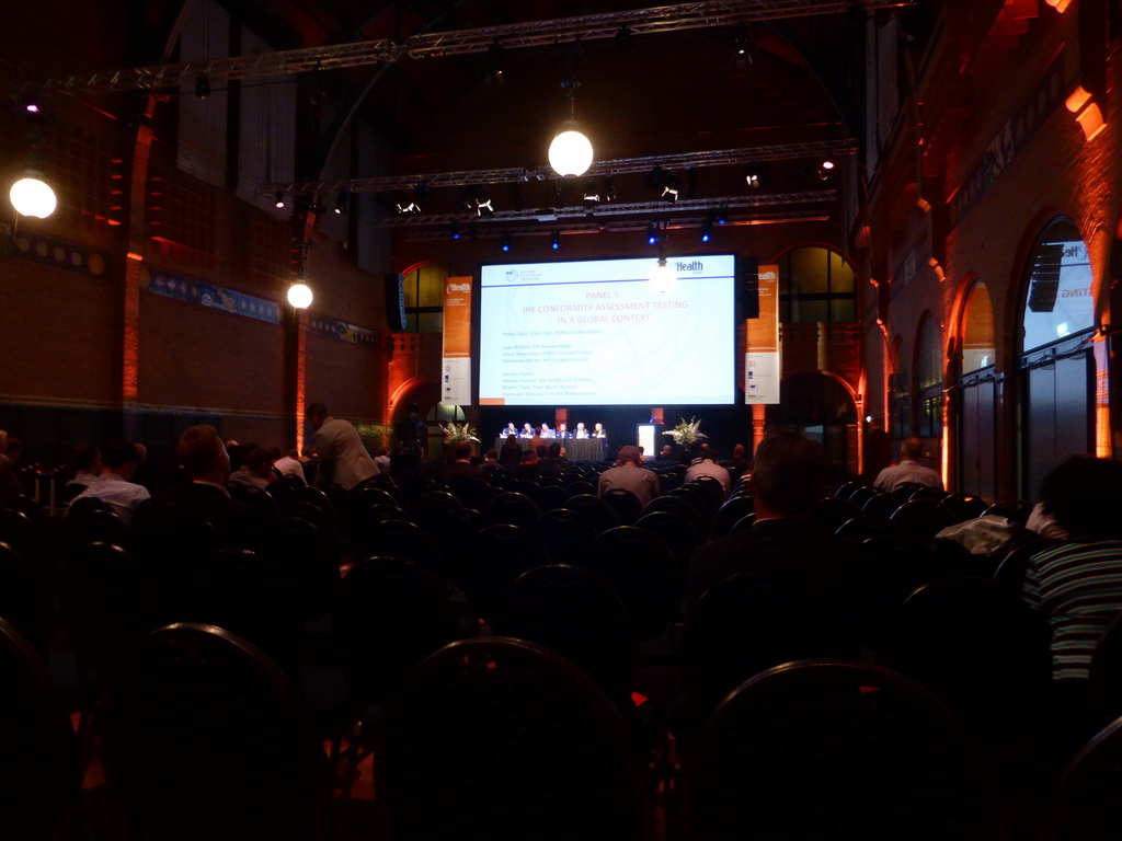 Panel discussion `The conformity assessment testing in a global context` during the eHealth Week 2016 conference, in the Effectenbeurszaal room of the Beurs van Berlage conference center