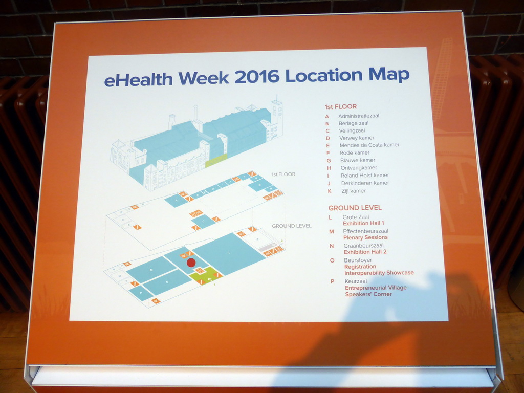 Map of the Beurs van Berlage conference center during the eHealth Week 2016 conference