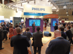 The Philips stand during the eHealth Week 2016 conference, at the Graanbeurszaal room of the Beurs van Berlage conference center