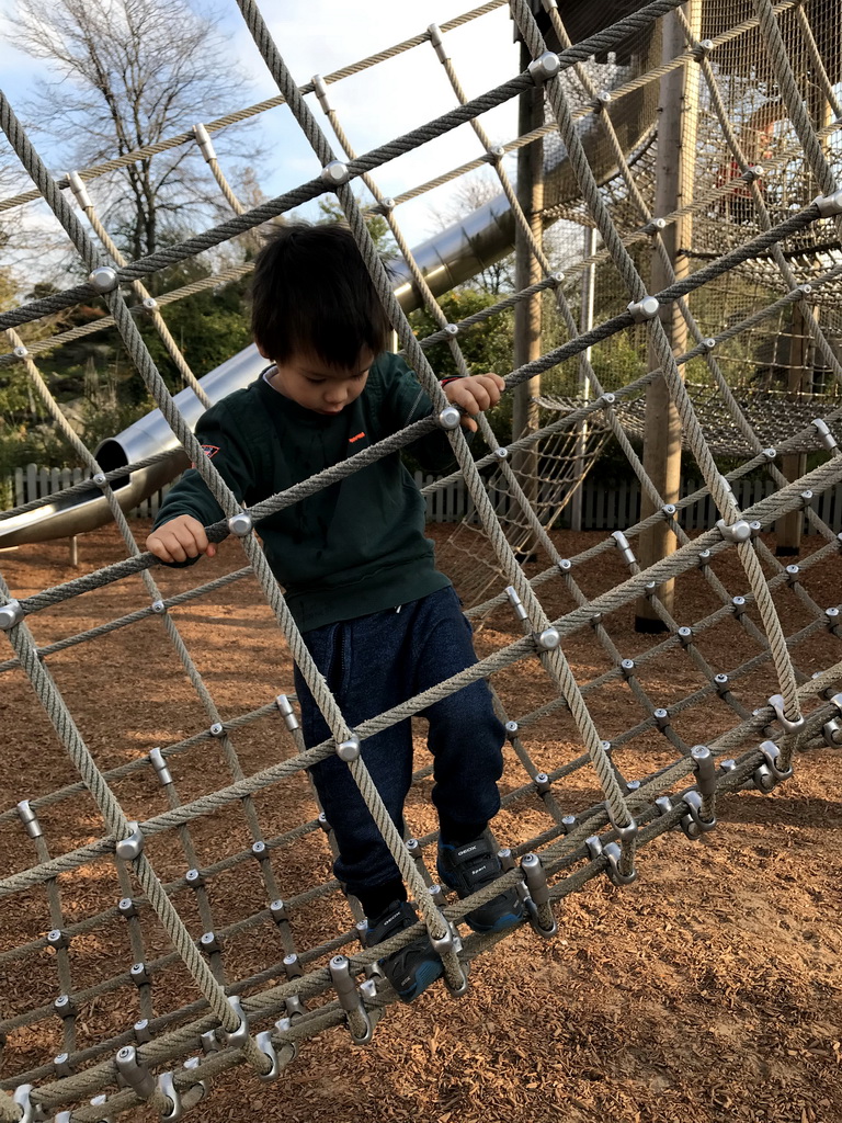 Max at the playground next to the Twee Cheetahs restaurant at the Royal Artis Zoo