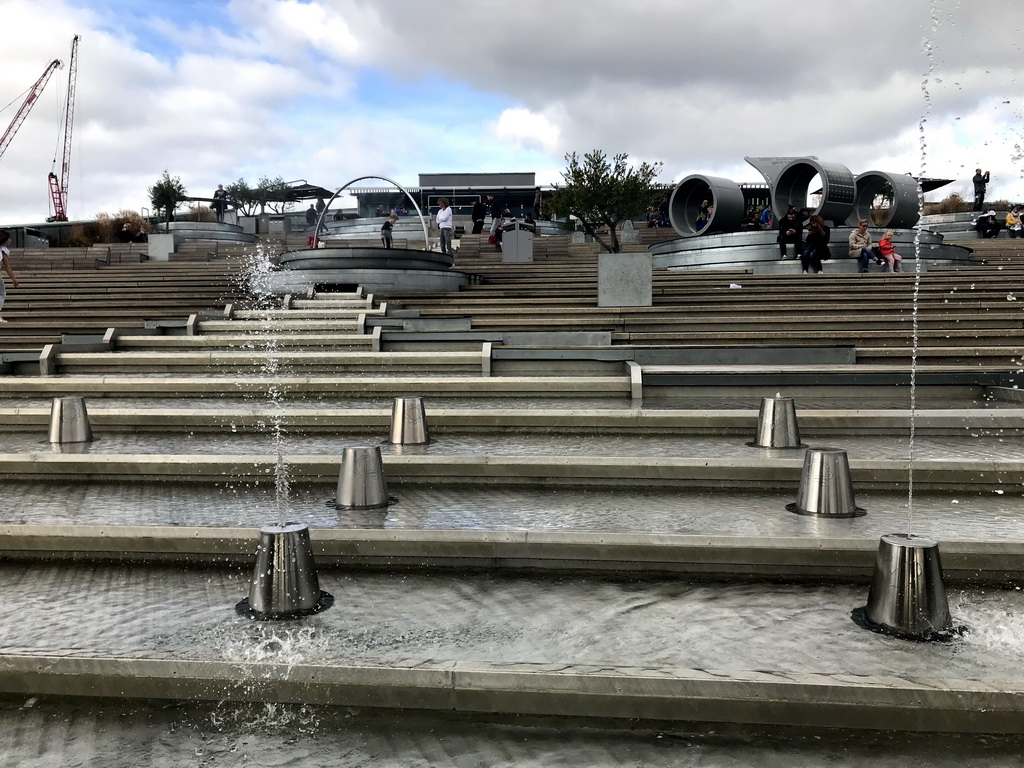 The Water Cascade and Solar Island at the Energetica exhibition at the roof at the Fifth Floor of the NEMO Science Museum