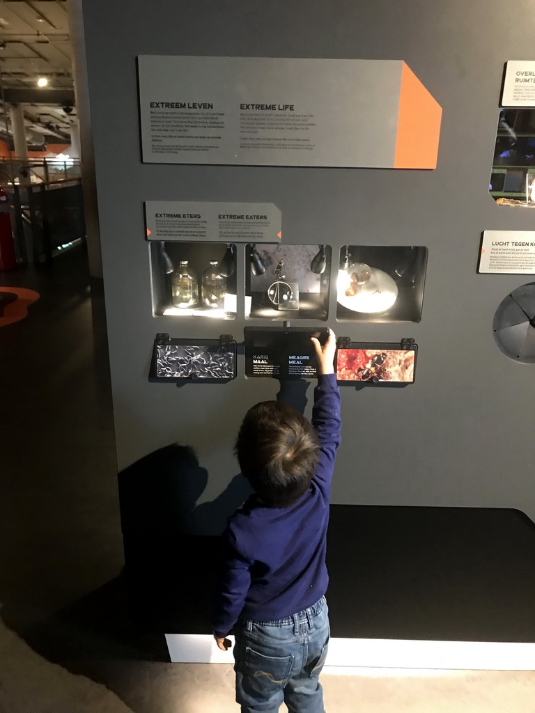 Max with the Extreme Eaters exhibition at the Elementa exhibition at the Third Floor of the NEMO Science Museum