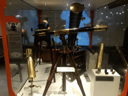 Telescopes at the Elementa exhibition at the Third Floor of the NEMO Science Museum, with explanation