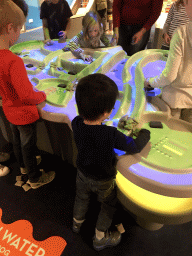 Max at the Water Power game at the Technium exhibition at the Second Floor of the NEMO Science Museum