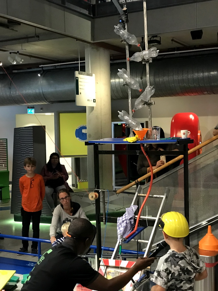 The Chain Reaction demonstration at the NEMO Science Museum, viewed from the First Floor