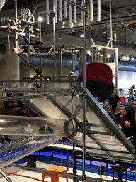 Chair moving around during the Chain Reaction demonstration at the NEMO Science Museum, viewed from the First Floor