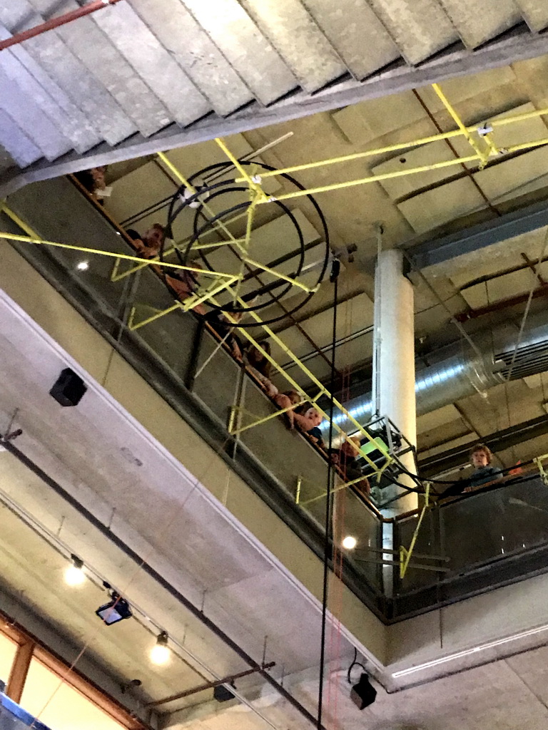 Ball moving around during the Chain Reaction demonstration at the NEMO Science Museum, viewed from the First Floor