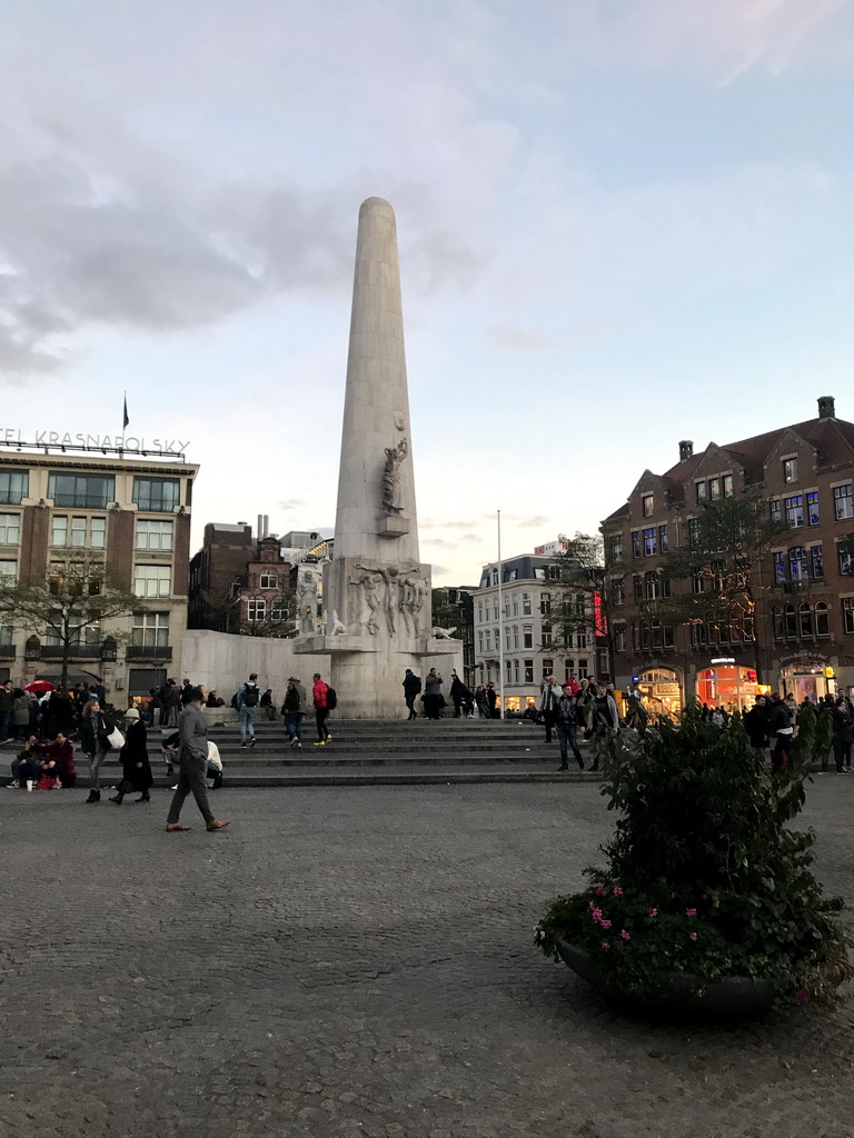 The Nationaal Monument at the Dam square, at sunset