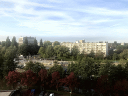 The Beneluxbaan street and the Randwijck neighbourhood of Amstelveen, viewed from the roof of the Cityden Up hotel