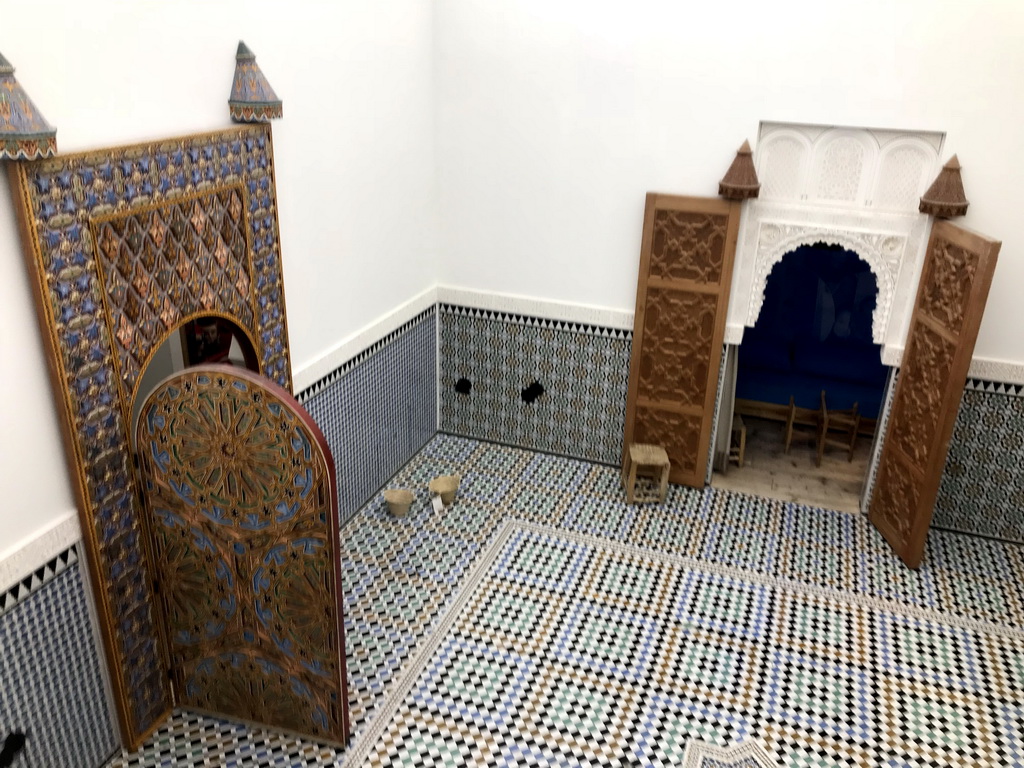 Riad inner square at the ZieZo Marokko exhibition at the Ground Floor of the Tropenmuseum, viewed from the First Floor