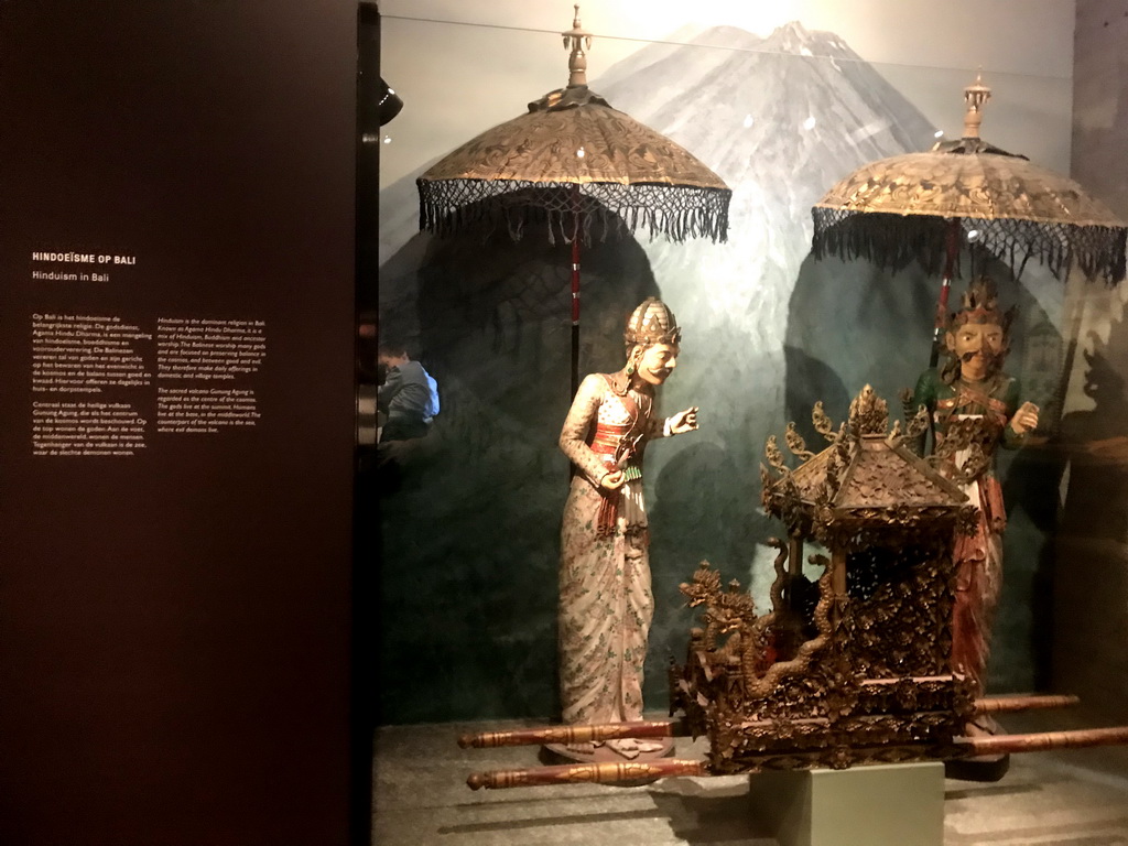 Statues, carriage and information on Hinduism in Bali at the Southeast-Asia exhibition at the First Floor of the Tropenmuseum