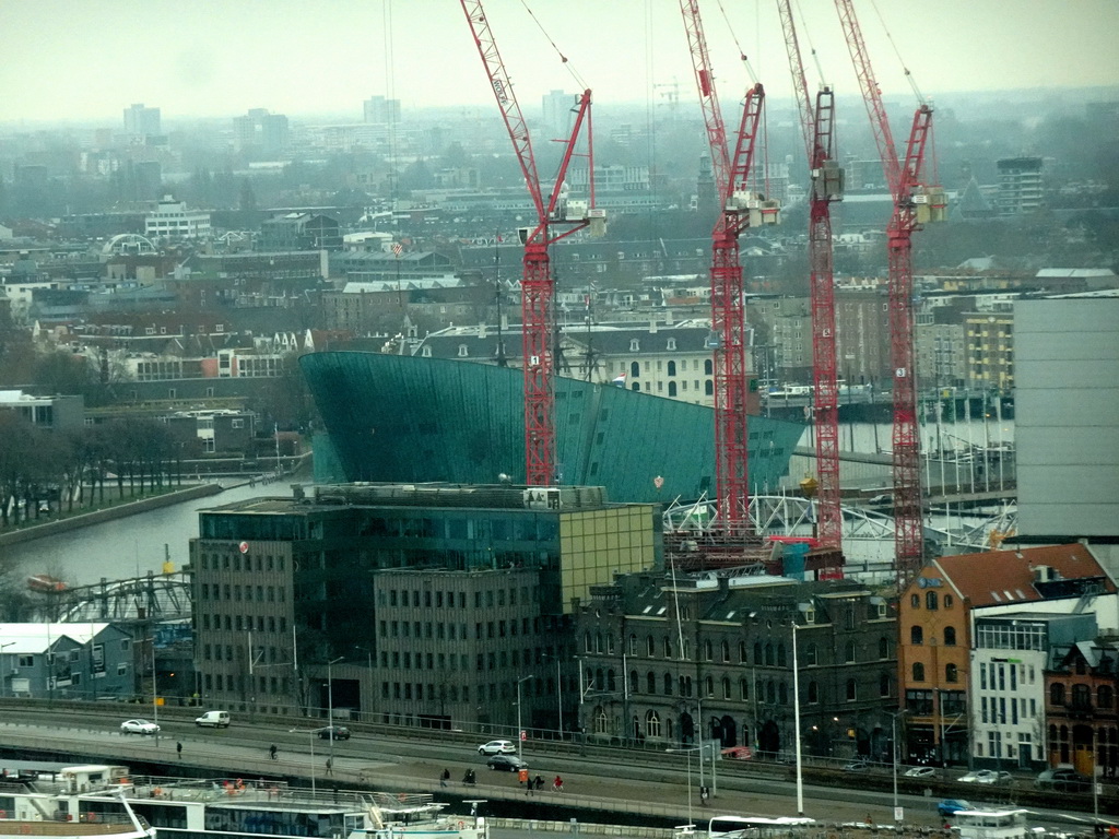 The NEMO Science Museum, viewed from the A`DAM Lookout Indoor observation deck at the A`DAM Tower