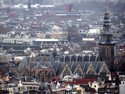 The Oude Kerk church, viewed from the A`DAM Lookout Outdoor observation deck at the A`DAM Tower