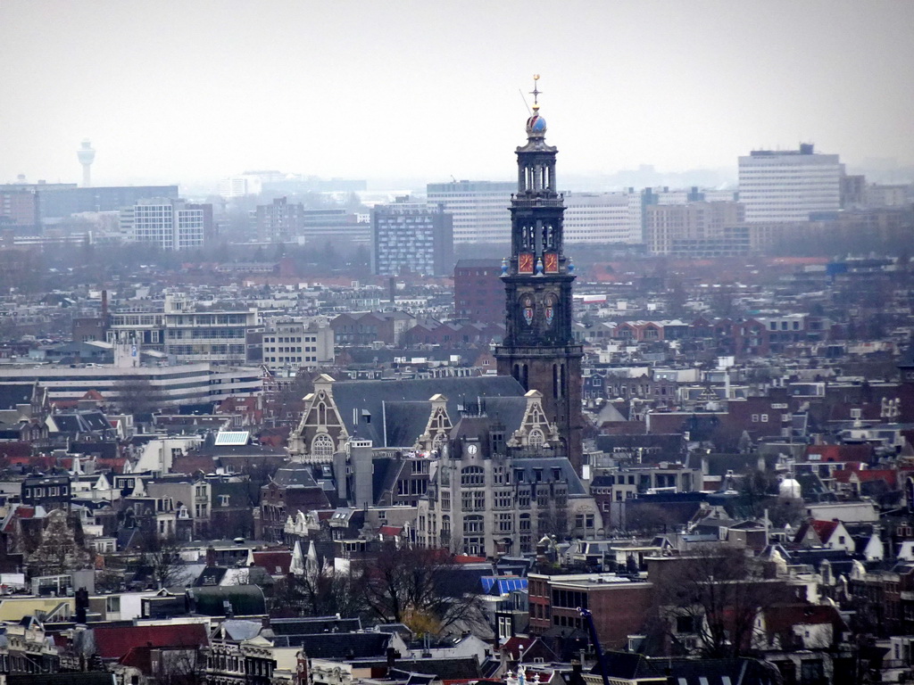 The Westerkerk church, viewed from the A`DAM Lookout Outdoor observation deck at the A`DAM Tower