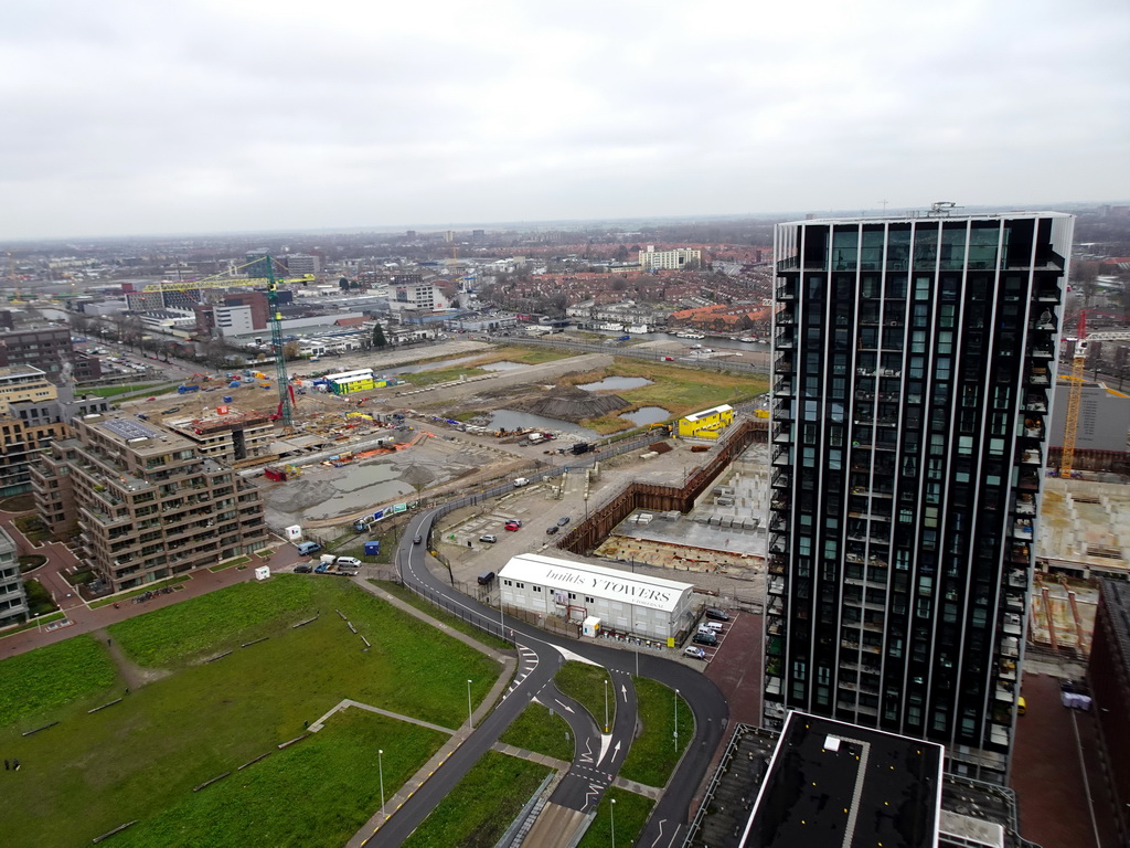 The Public Space building and the north side of the city, viewed from the A`DAM Lookout Outdoor observation deck at the A`DAM Tower