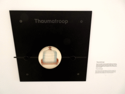 Thaumatrope at the Eye Explore exhibition at the first floor of the EYE Film Institute Netherlands, with explanation