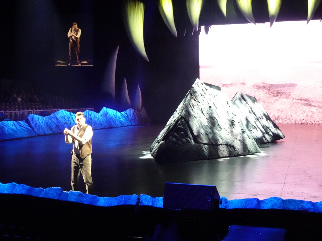 Actor at the stage of the Ziggo Dome, during the `Walking With Dinosaurs - The Arena Spectacular` show