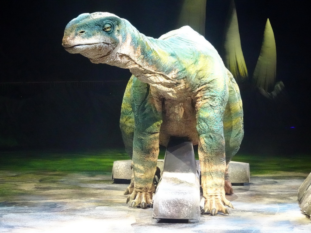 Plateosaurus statue at the stage of the Ziggo Dome, during the `Walking With Dinosaurs - The Arena Spectacular` show