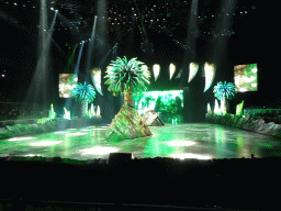 Rocks and trees at the stage of the Ziggo Dome, during the `Walking With Dinosaurs - The Arena Spectacular` show