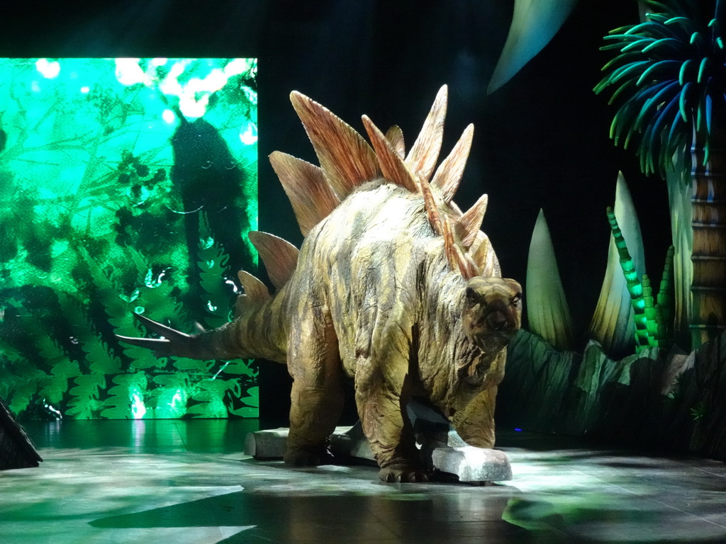 Stegosaurus statue at the stage of the Ziggo Dome, during the `Walking With Dinosaurs - The Arena Spectacular` show