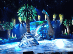 Brachiosaurus statues at the stage of the Ziggo Dome, during the `Walking With Dinosaurs - The Arena Spectacular` show