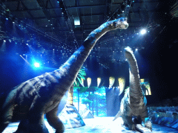 Brachiosaurus statues at the stage of the Ziggo Dome, during the `Walking With Dinosaurs - The Arena Spectacular` show