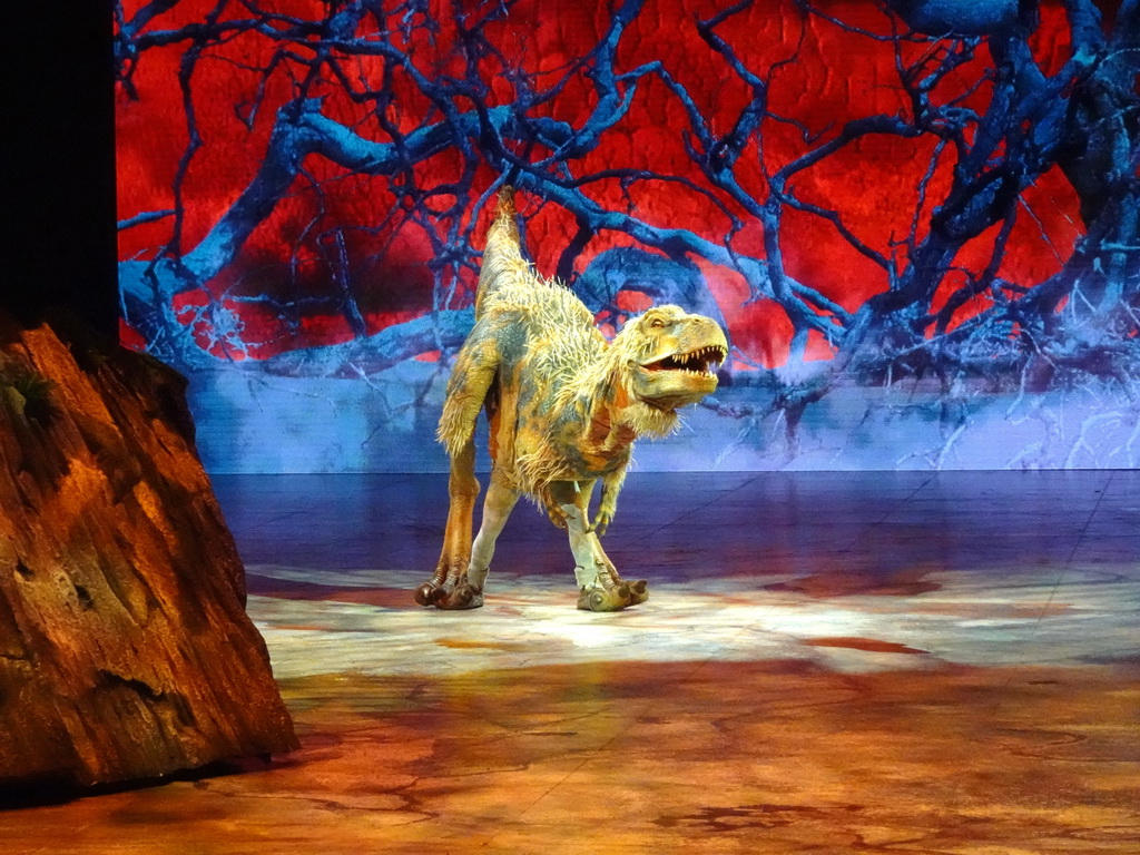 Young Tyrannosaurus Rex statue at the stage of the Ziggo Dome, during the `Walking With Dinosaurs - The Arena Spectacular` show