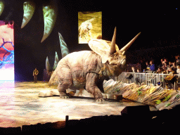 Torosaurus statue at the stage of the Ziggo Dome, during the `Walking With Dinosaurs - The Arena Spectacular` show